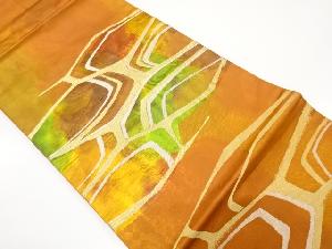 抽象石畳模様織り出し　名古屋帯